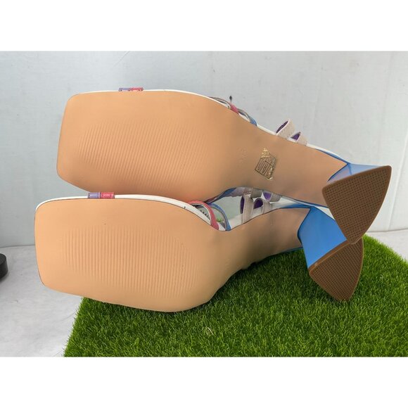 Vivianly Womens Multicolor Strappy Block Heel Sandals - Size 7.5 - Picture 7 of 11